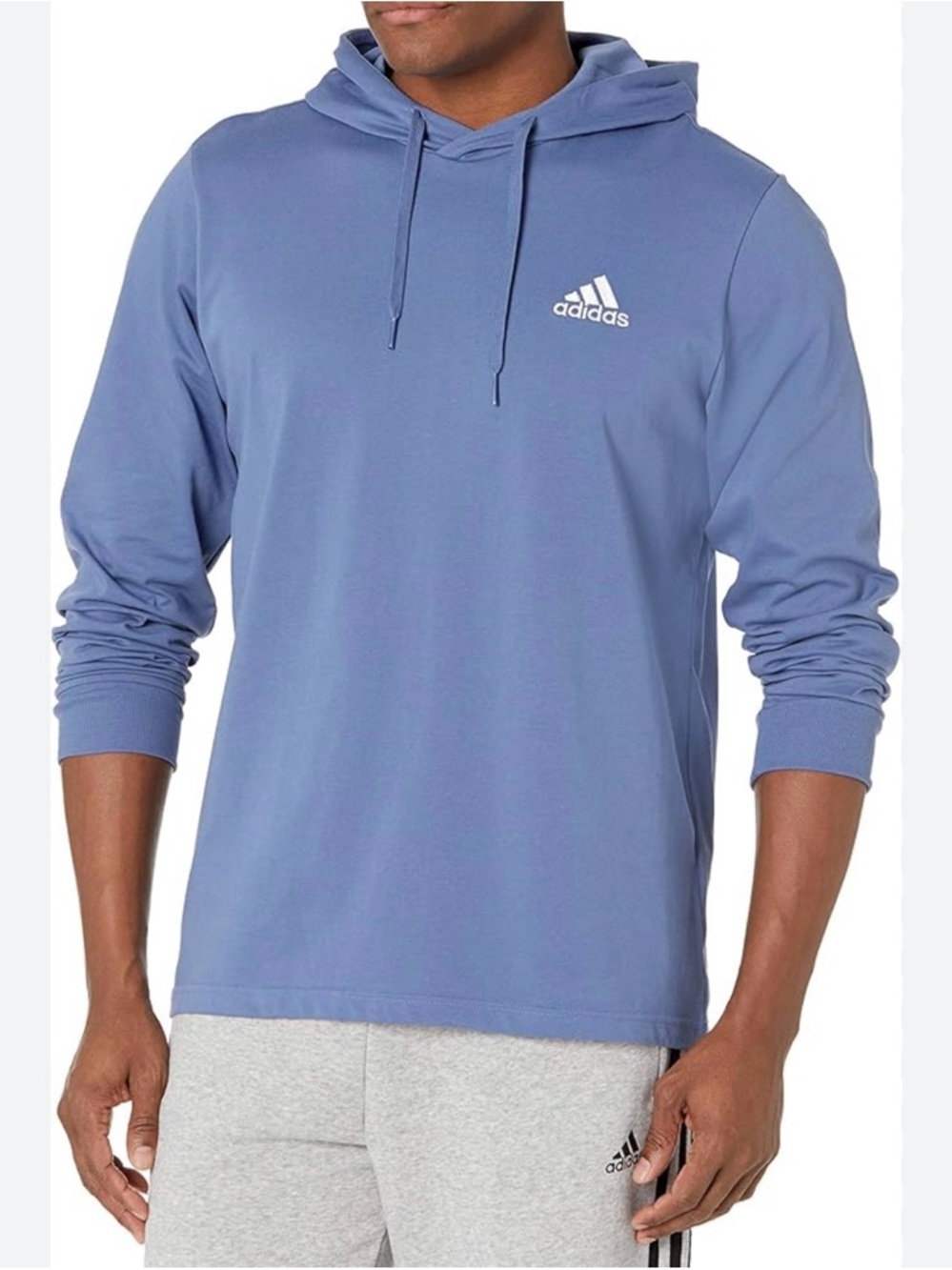 adidas Men’s Light Blue Hooded Pullover